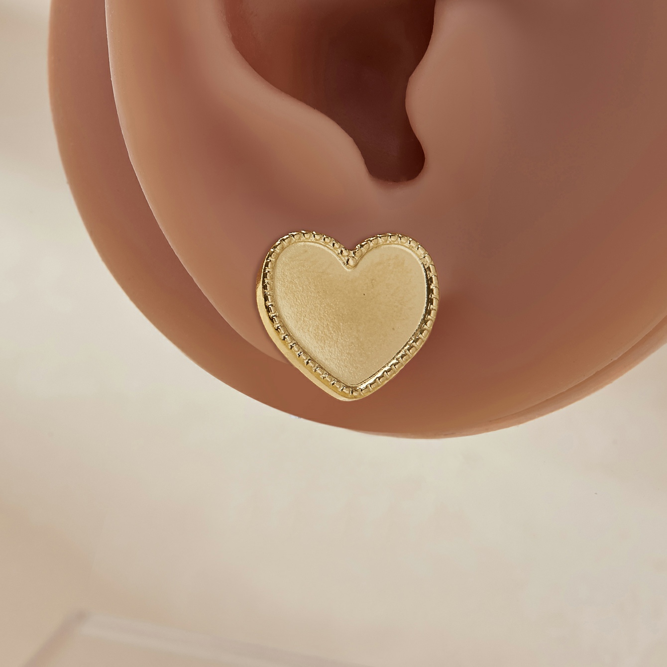 Keepsake Breastmilk Stainless Steel Heart Bezel Earrings Settings, Gold Plated 304L Studs Earrings,0.5MM Deep DIY Supplies 1706158 - Click Image to Close