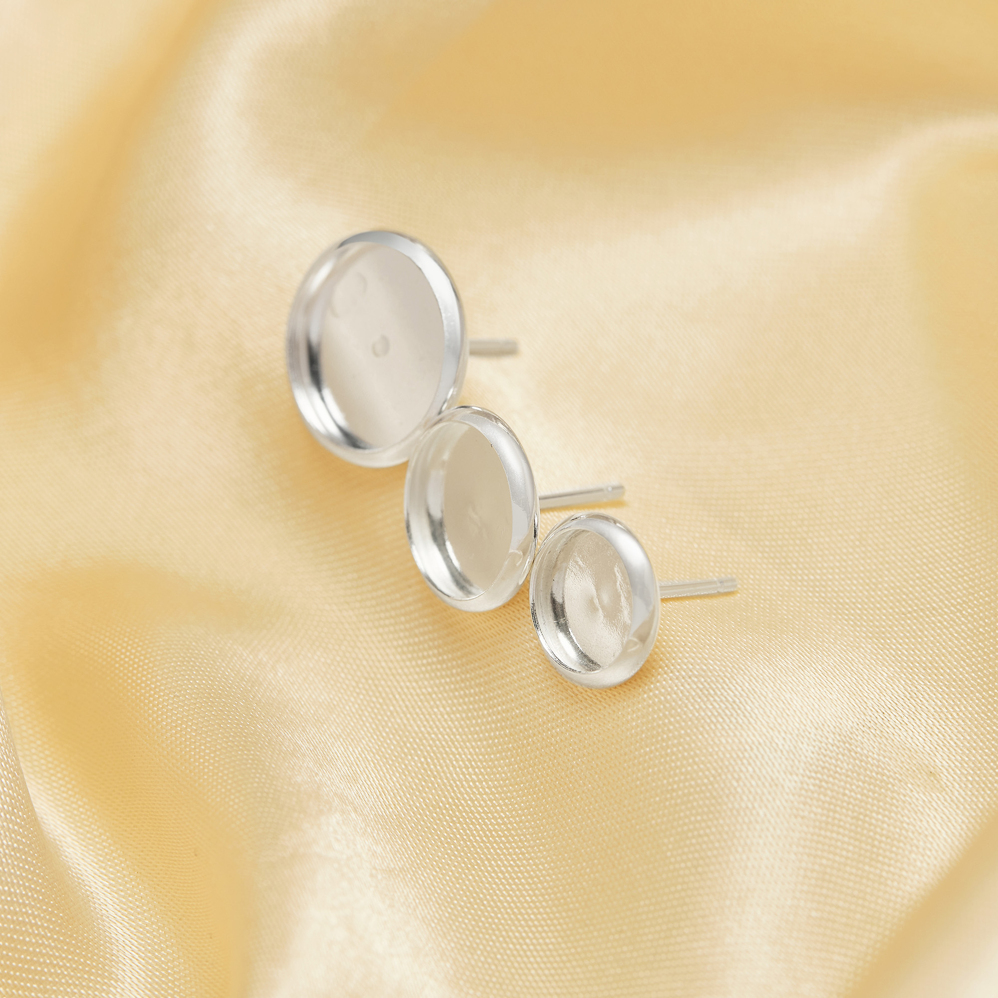 Round Breast Milk Resin Cup Studs Earrings Settings,Solid 925 Sterling Silver Studs Earrings Bezel,DIY Jewelry Supplies 1706163 - Click Image to Close