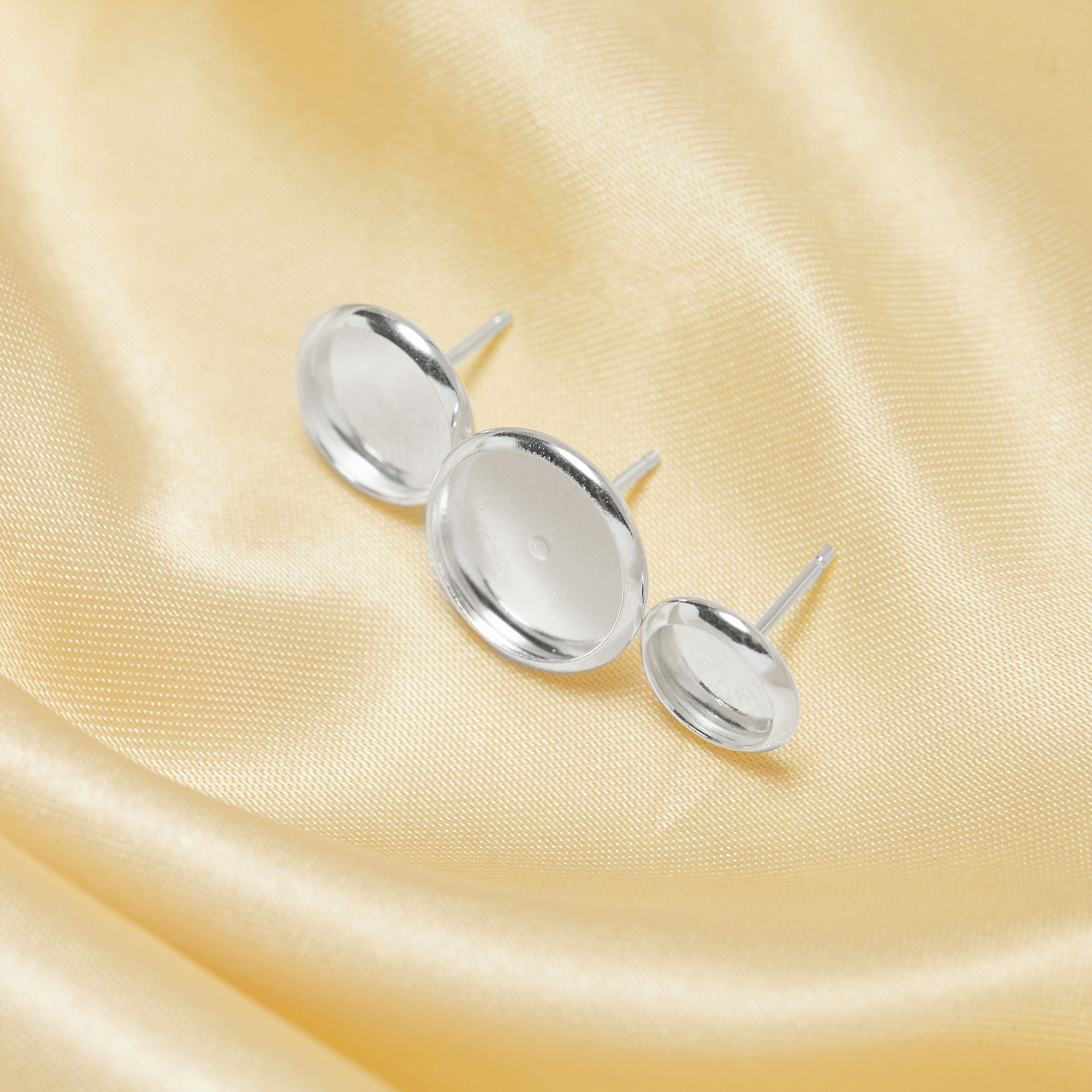 Round Breast Milk Resin Cup Studs Earrings Settings,Solid 925 Sterling Silver Studs Earrings Bezel,DIY Jewelry Supplies 1706163 - Click Image to Close