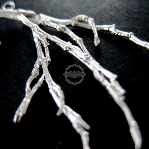 6pcs 25x43mm silver tree branch bamboo root pendant charm DIY jewlery supplies 1820101 - Click Image to Close