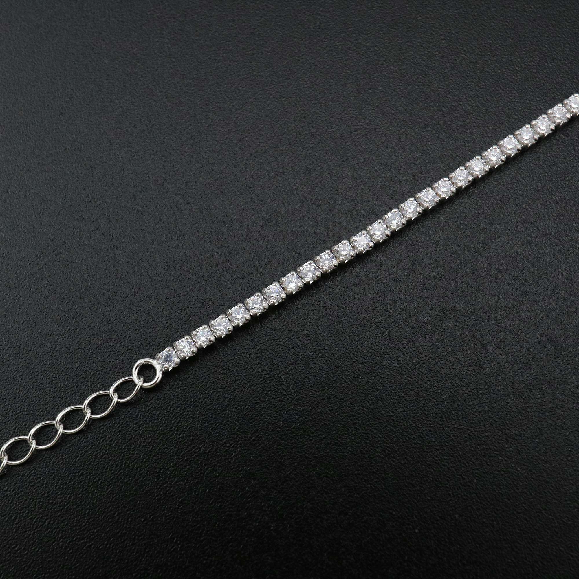 1Pcs 5x7MM Oval Prong Bezel Bracelet Settings Luxury Gold Plated Solid 925 Sterling Silver Tray for Gemstone 6''+1.6'' 1900253 - Click Image to Close