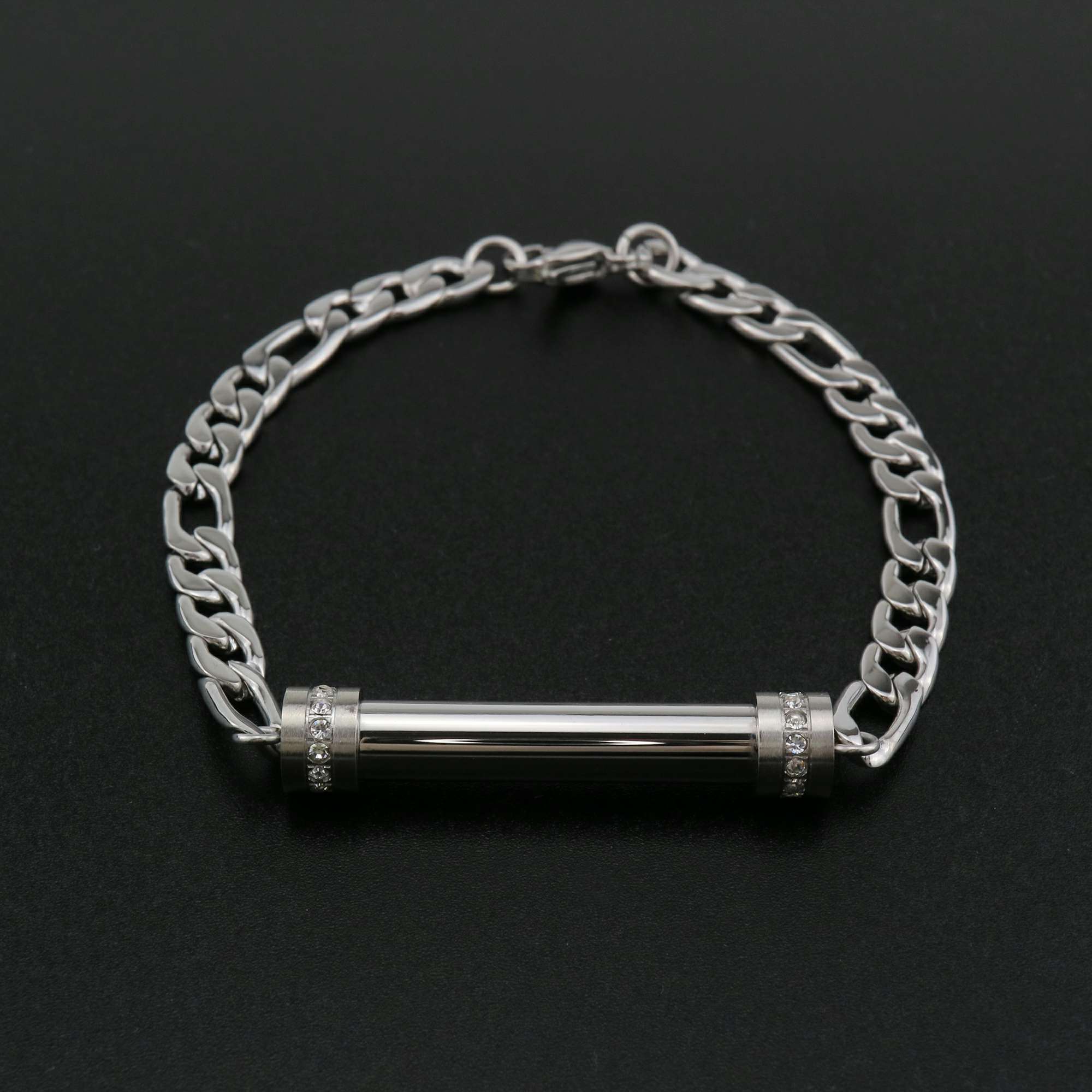 1Pcs 40x8MM Stainless Steel Screct Vial Box Bracelet Ash Canister Cremation Urn Wish Pendant Prayer Purfume Box DIY Supplies 7.8Inches 1900254 - Click Image to Close