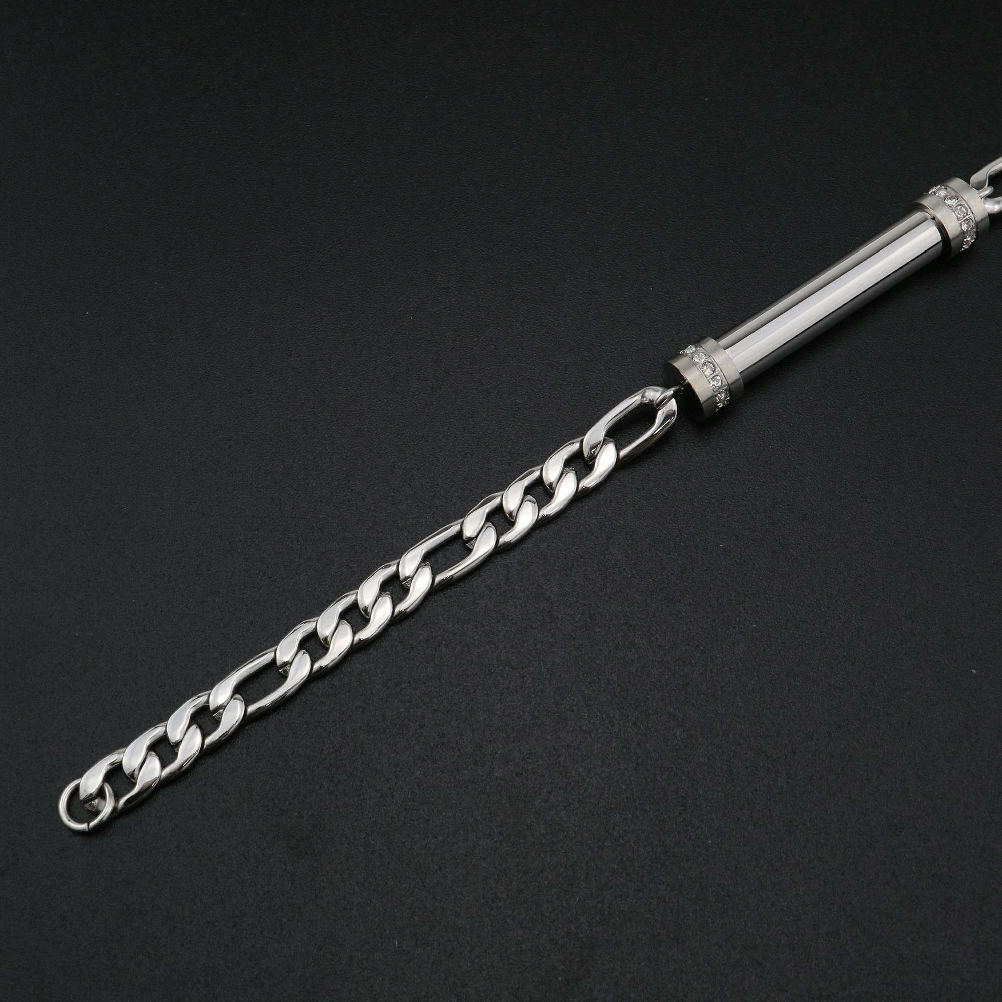 1Pcs 40x8MM Stainless Steel Screct Vial Box Bracelet Ash Canister Cremation Urn Wish Pendant Prayer Purfume Box DIY Supplies 7.8Inches 1900254 - Click Image to Close