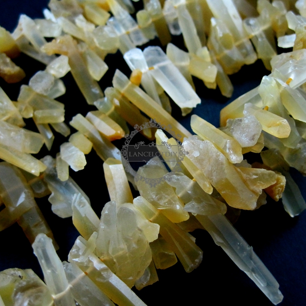 16inch,about 70pcs,20-30mm string yellow quartz raw stone stick loose beads for DIY earrings pendant charm supplies 3000020 - Click Image to Close