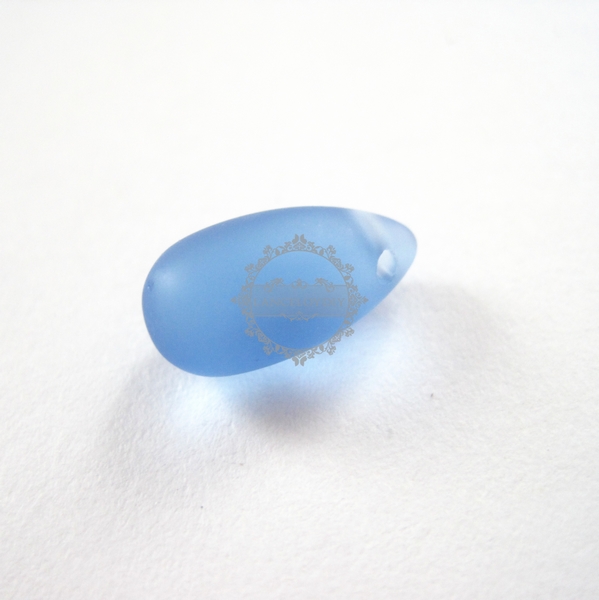 50pcs 7x13mm simulated ocean blue sea glass tear drop beads DIY loose beads 3070047 - Click Image to Close