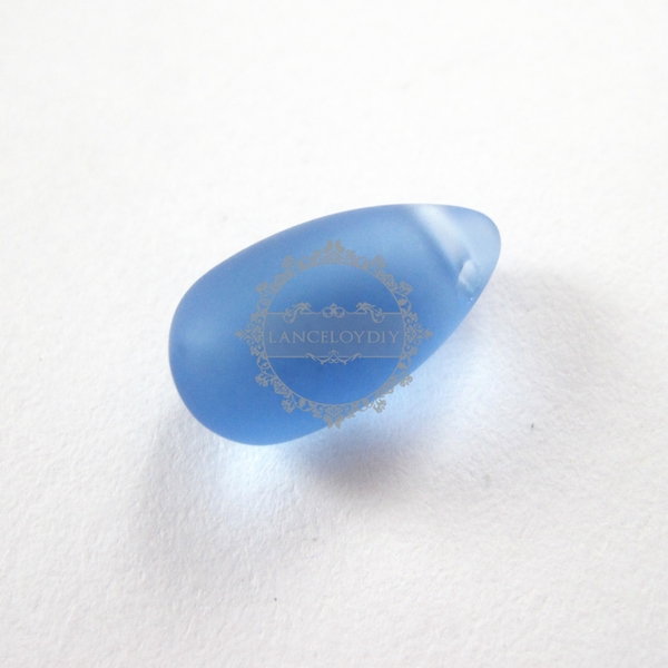 50pcs 7x13mm simulated ocean blue sea glass tear drop beads DIY loose beads 3070047 - Click Image to Close