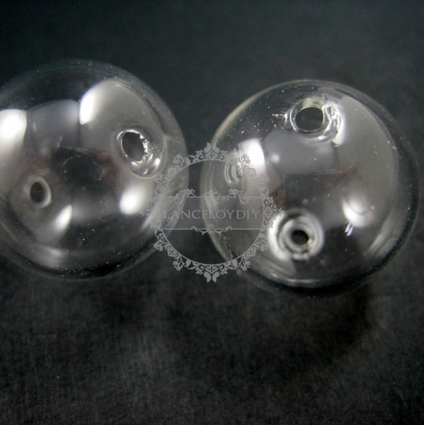 5pcs 20mm round glass beads bottles with 2mm open mouth transparent DIY glass pendant charm findings supplies 3070050 - Click Image to Close