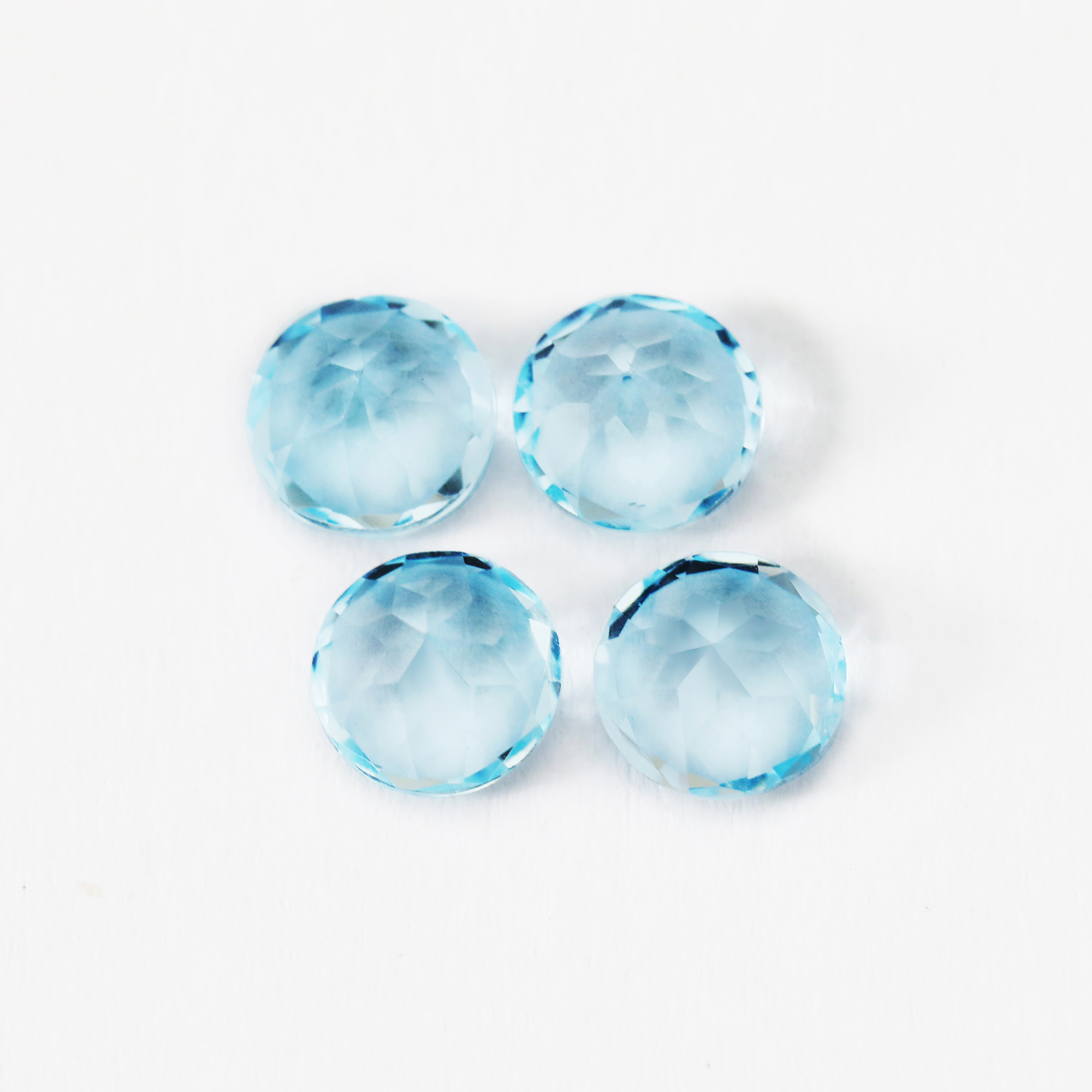 2-9MM Natural Round Faceted Sky Blue Topaz Gemstone November Birthstone DIY Loose Semi Precious Gemstone DIY Jewelry Supplies 4110178 - Click Image to Close