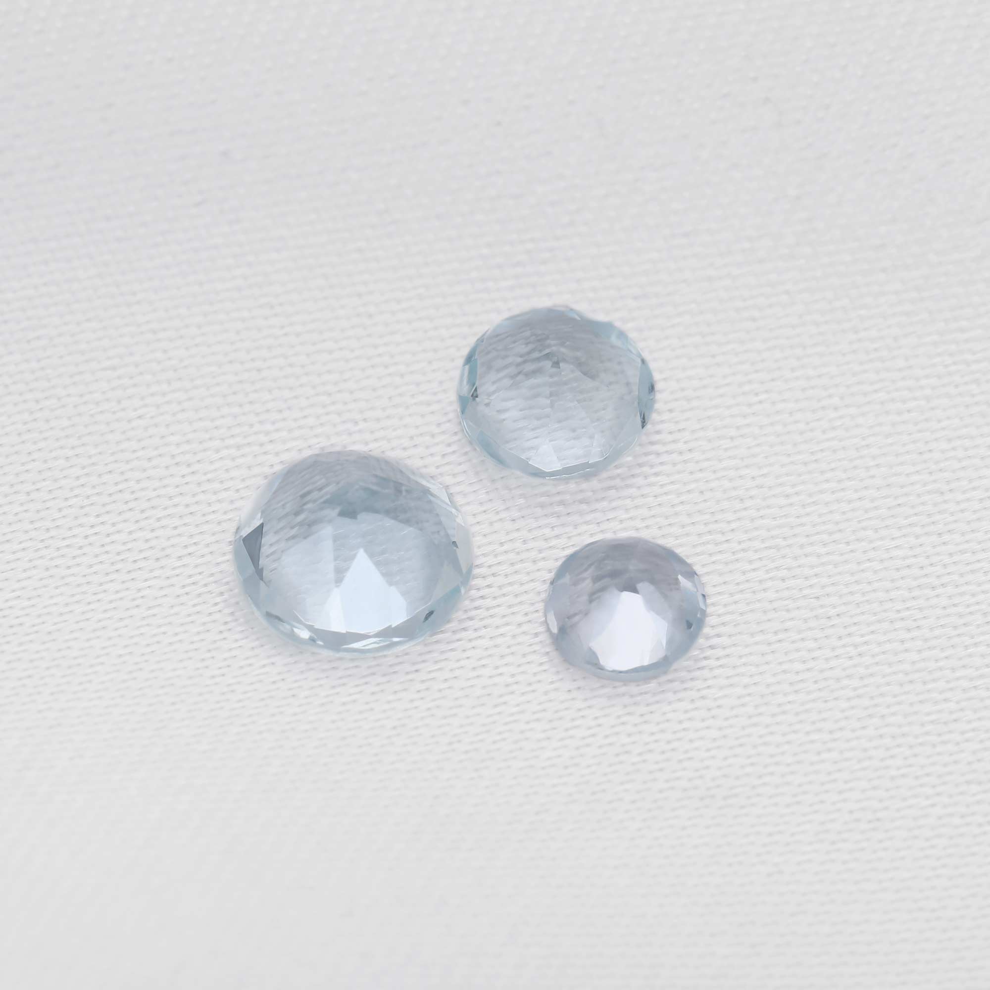 Nature Faceted Round Aquamarine Gemstone,March Birthstone,Light Blue Gemstone,DIY Jewelry Supplies - Click Image to Close