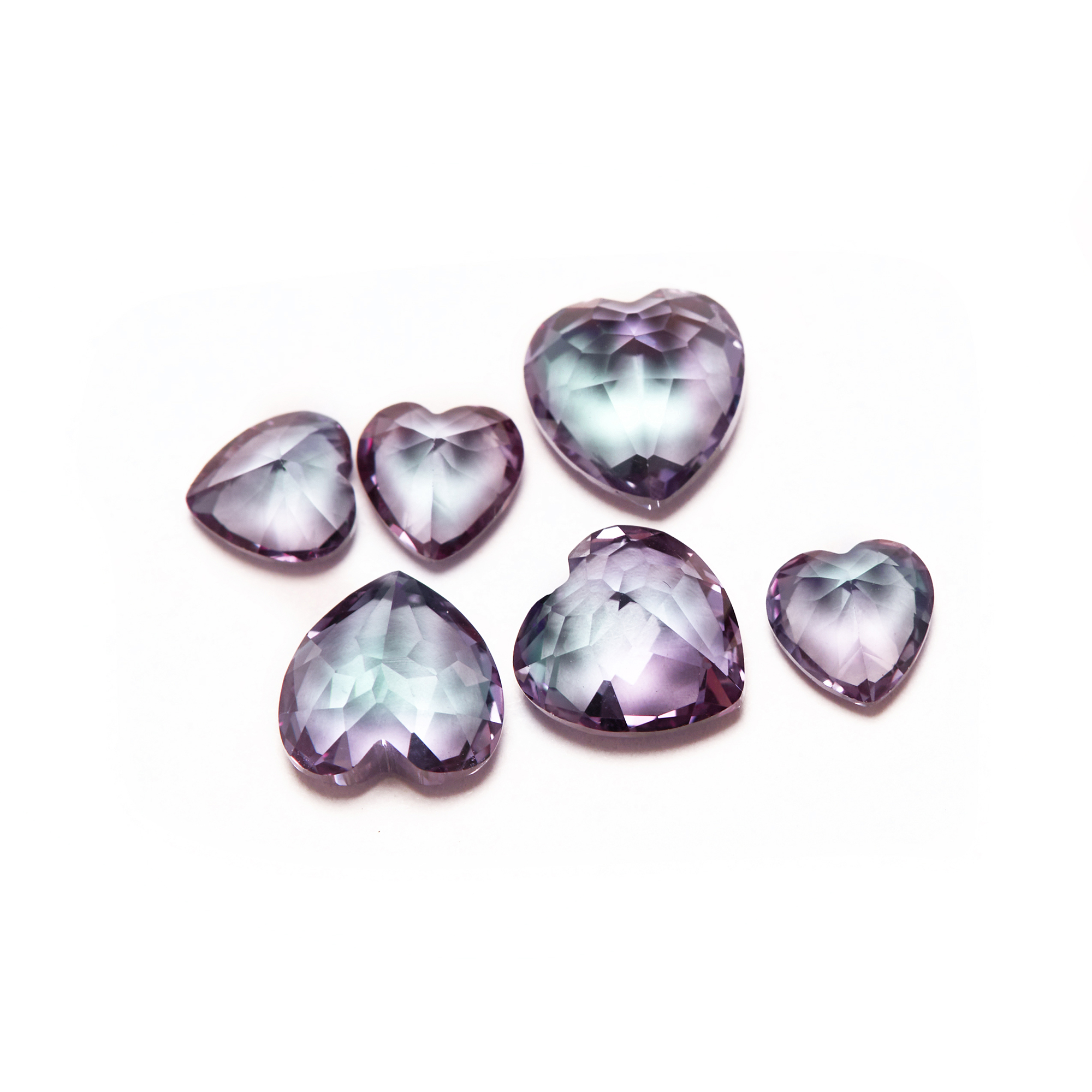 1Pcs Simulated Alexandrite Heart Faceted Stone,Color Change Stone,June Birthstone,Unique Gemstone,Loose Stone,DIY Jewelry Supplies 413002 - Click Image to Close