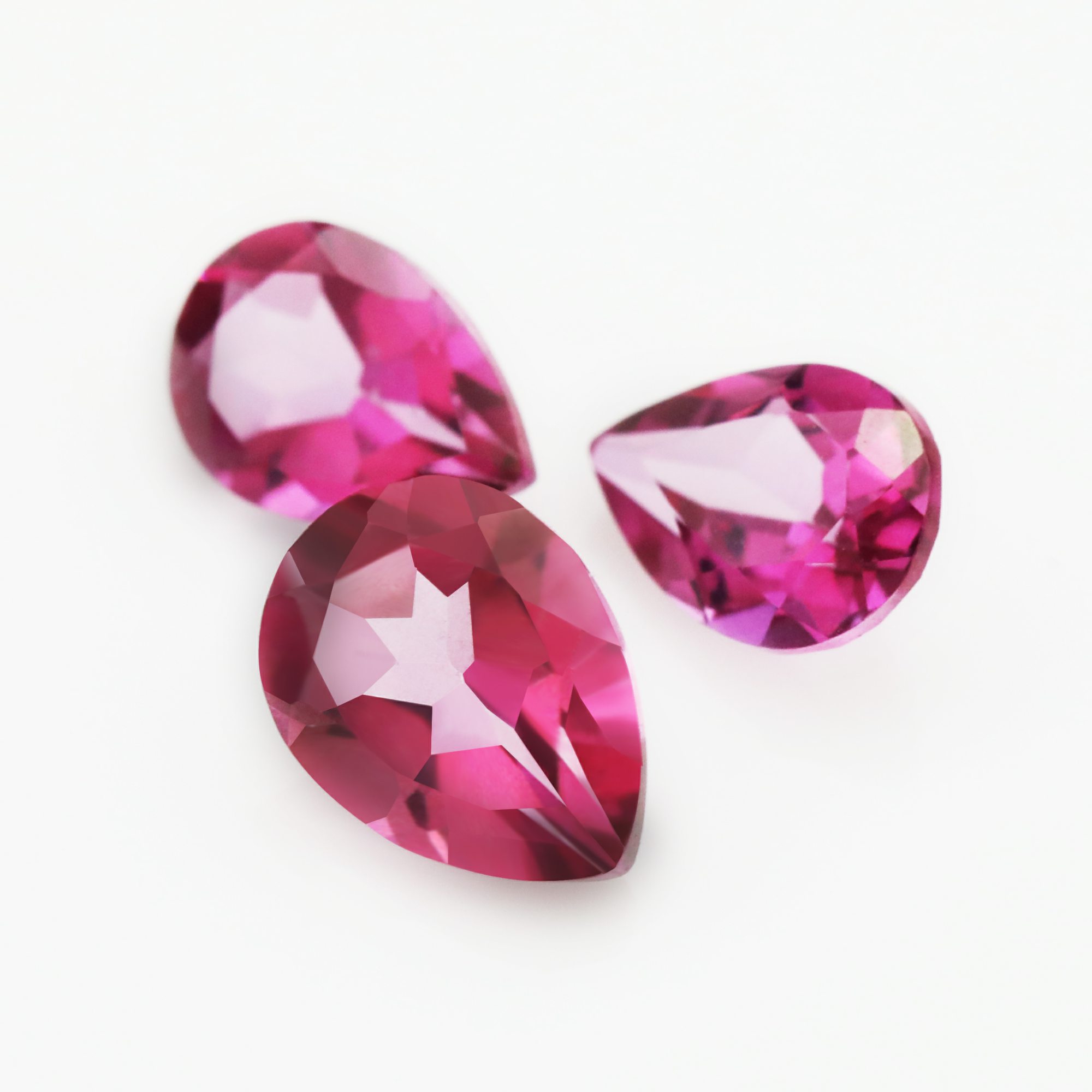 1Pcs Pear Faceted Hot Pink Topaz November Birthstone Nature Point Back Gemstone DIY Supplies 4150024 - Click Image to Close