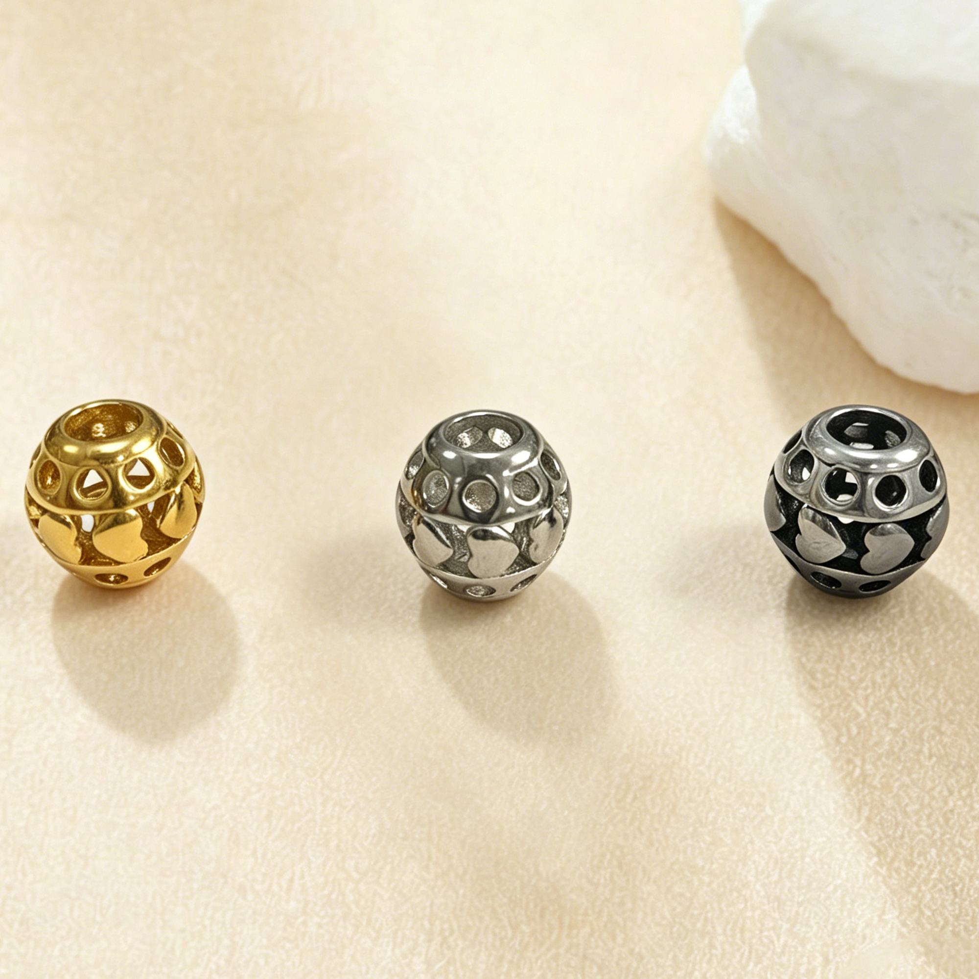Round Hollow Mesh Beads, Big Hole 316L Stainless Steel Pendant Bead 4.25MM Hole, DIY Jewelry Making Supplies Necklace Bracelet Spacer 4160123 Round Hollow Mesh Beads, Big Hole 316L Stainless Steel Pendant Bead 4.25MM Hole, DIY Jewelry Making Supplies Necklace Bracelet Spacer 4160123