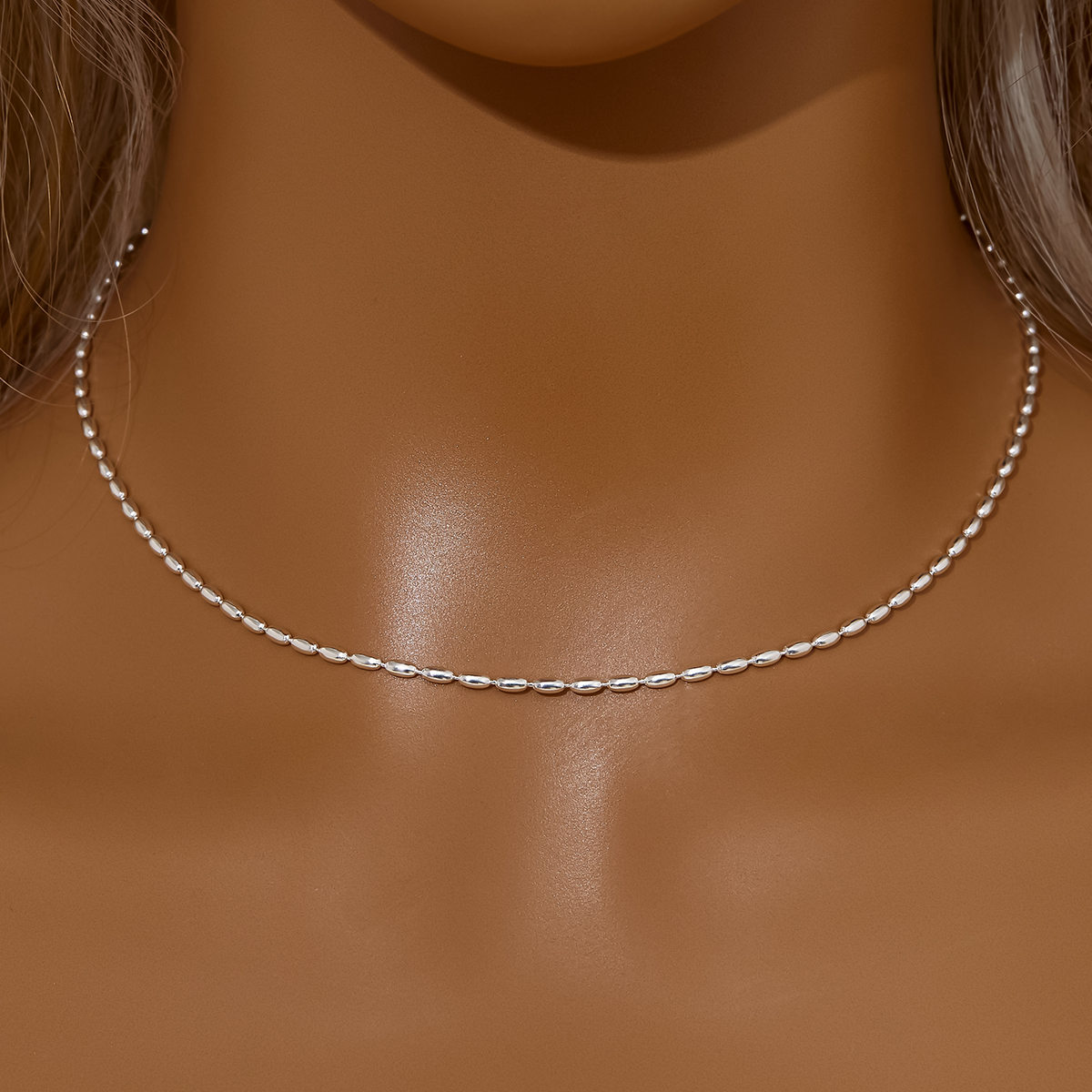 2MM Thick Olive Bead Chain Necklace,Solid 925 Sterling Silver Chain Necklace,Minimalist Bead Necklace,DIY Necklace Supplies 16''+2'' 6190103 - Click Image to Close