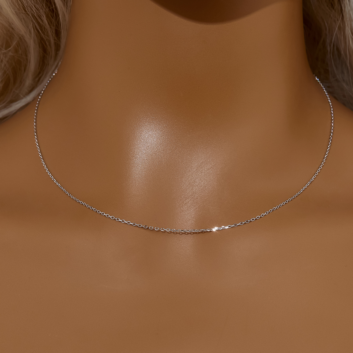 1.1MM Thick Simple Cable Oval Chain Necklace,Solid 925 Sterling Solid Silver Rose Gold Plated Necklace Chain 16Inch with 2 Inch Extension Chain 6190105 - Click Image to Close