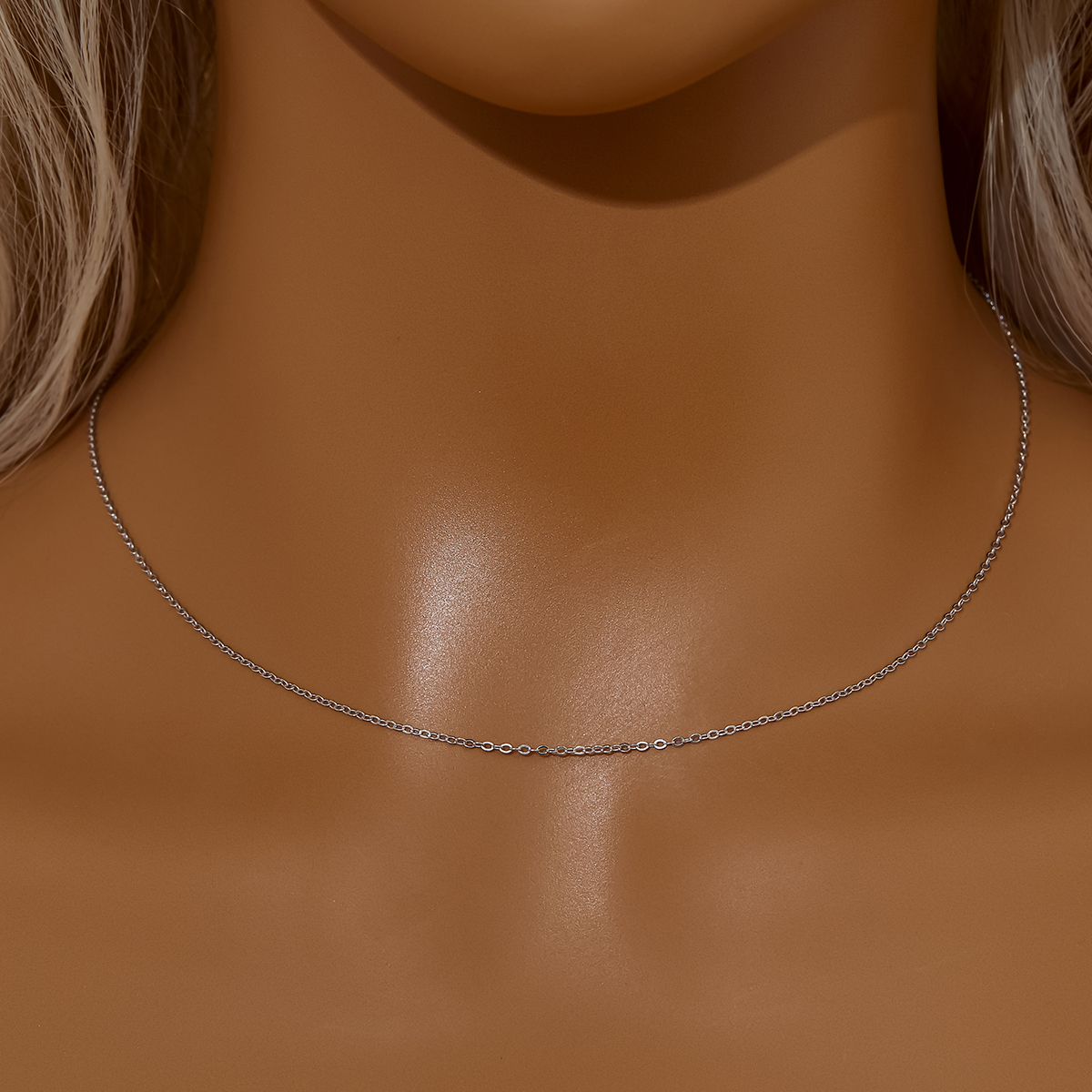 1.2MM Thick Simple Cable Oval Chain Necklace,Solid 925 Sterling Solid Silver Rose Gold Plated Necklace Chain 16Inch with 2 Inch Extension Chain 6190106 - Click Image to Close