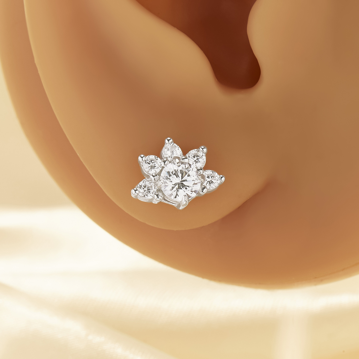 1Pair Crown Earring Studs Earring With White CZ Stone,Solid 925 Sterling Silver Earrings,Vintage Styles Studs Earrings 6310072 - Click Image to Close