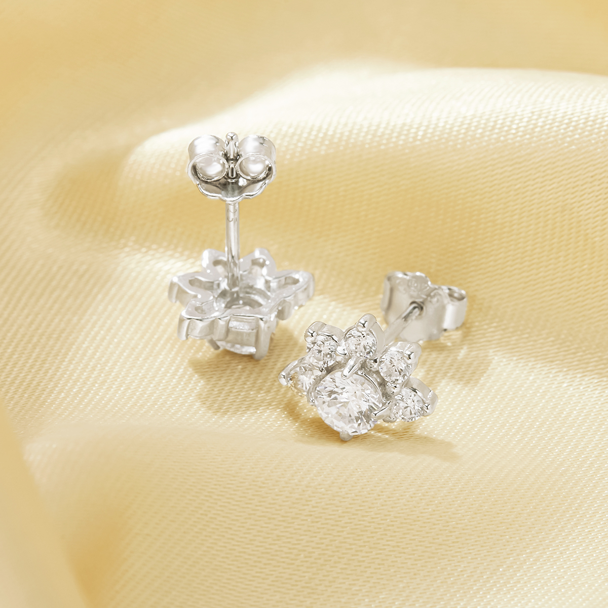 1Pair Crown Earring Studs Earring With White CZ Stone,Solid 925 Sterling Silver Earrings,Vintage Styles Studs Earrings 6310072 - Click Image to Close