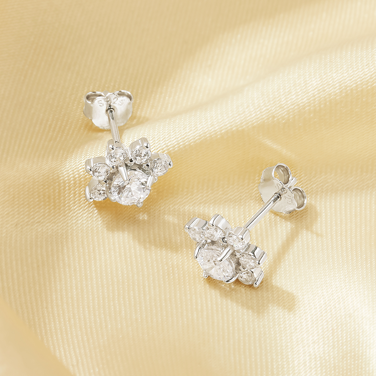 1Pair Crown Earring Studs Earring With White CZ Stone,Solid 925 Sterling Silver Earrings,Vintage Styles Studs Earrings 6310072 - Click Image to Close