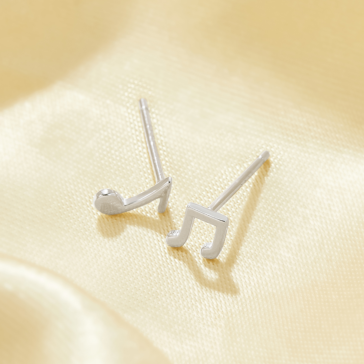 Minimalist Musical Notes Studs Earrings,Solid 925 Sterling Silver Studs Earring,Simple Musical Symbol Studs Earrings 6390115 - Click Image to Close