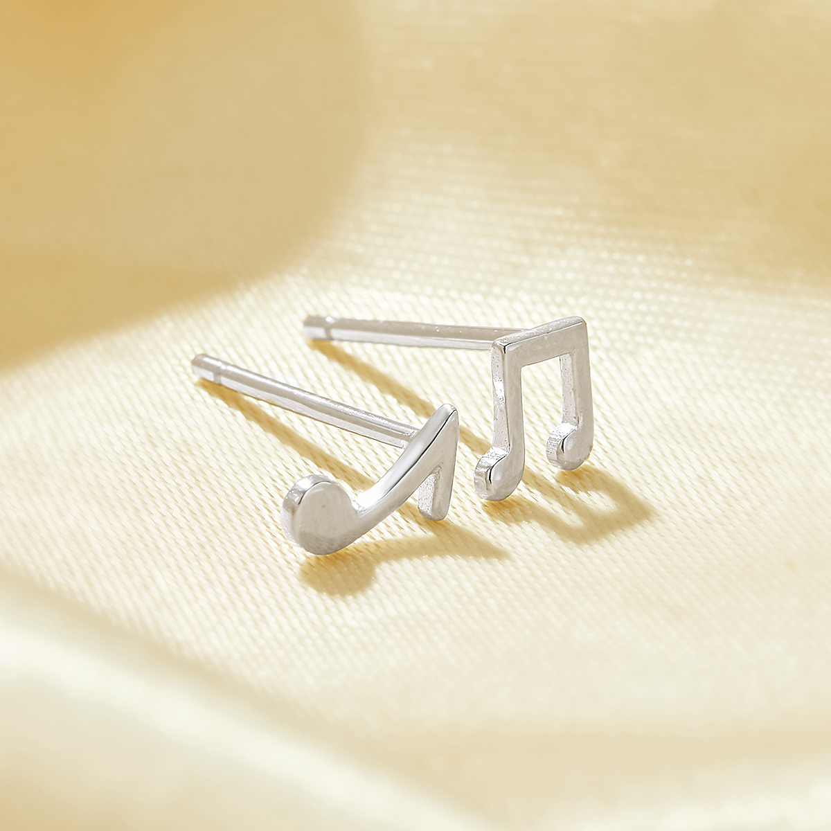 Minimalist Musical Notes Studs Earrings,Solid 925 Sterling Silver Studs Earring,Simple Musical Symbol Studs Earrings 6390115 - Click Image to Close