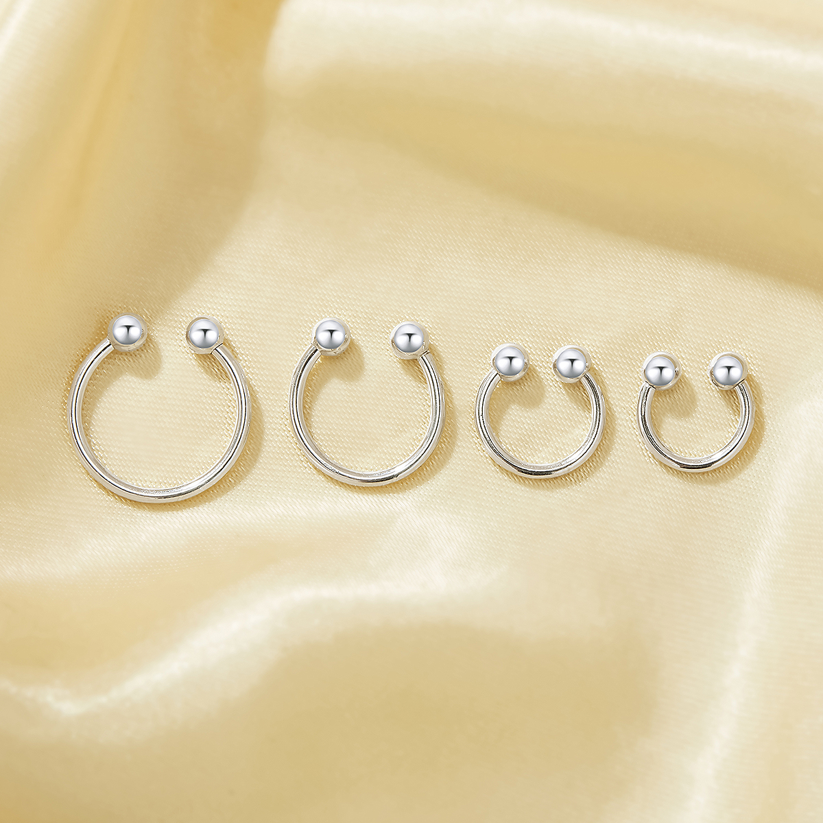 Simple Screw Round Balls Nose Studs,Solid 925 Sterling Silver Body Jewelry 6390117 - Click Image to Close