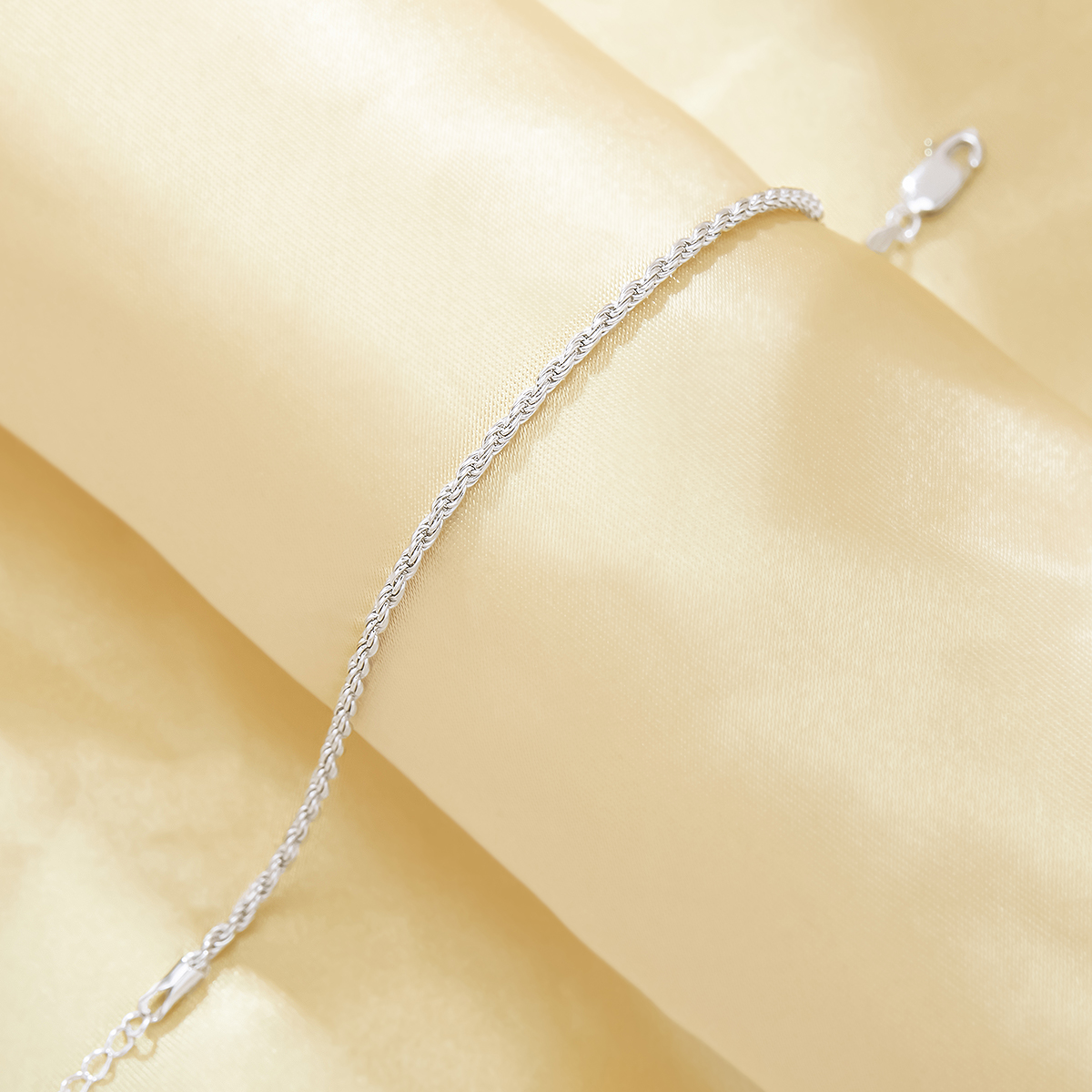 1PCS Minimalist Thick Rope Chain Bracelet,Solid 925 Sterling Silver Bracelet,Simple Bracelet With Chain 6.8''+1.6'' 6490075 - Click Image to Close